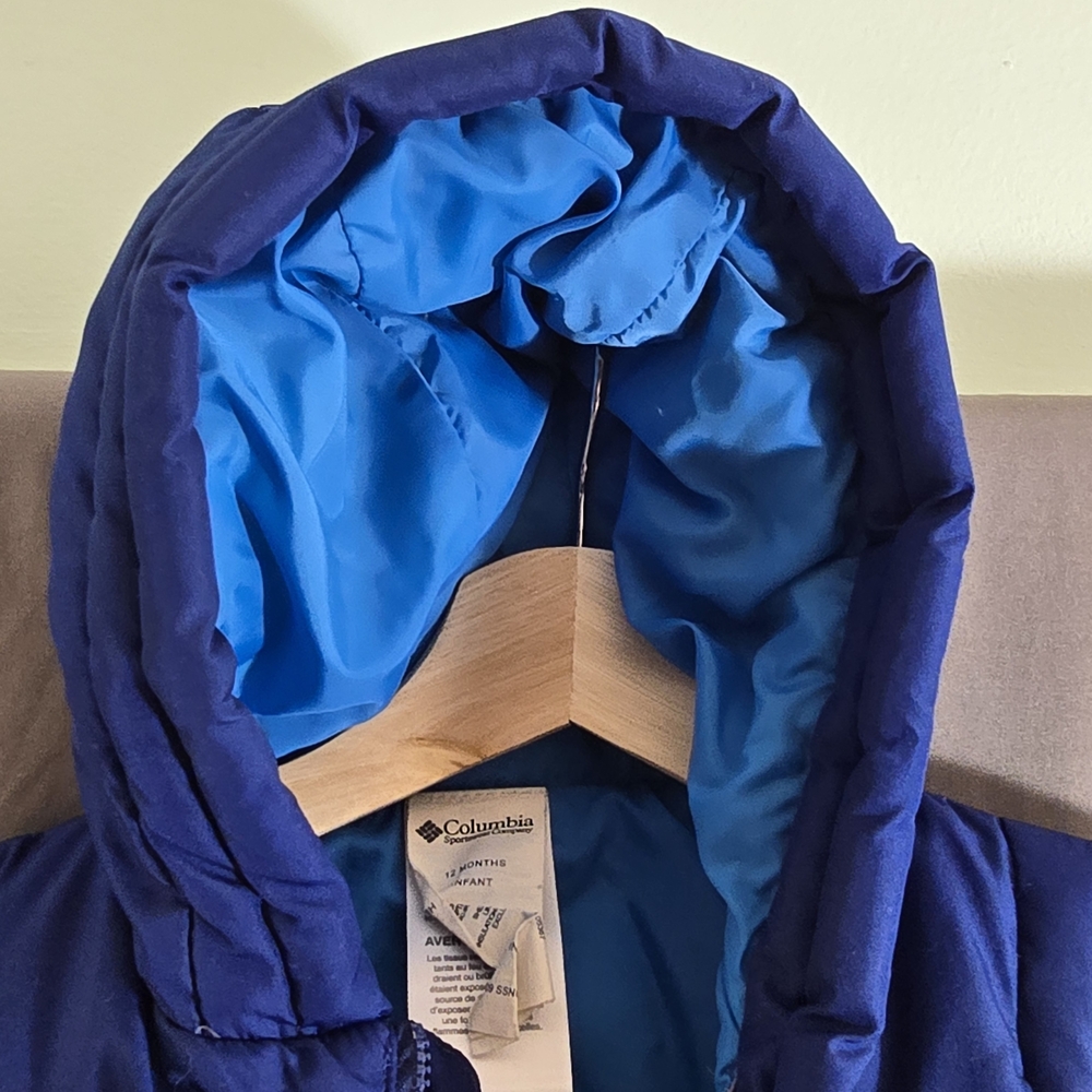 Columbia Gorpcore Snuggly Bunny Down Bunting Baby Snowsuit Blue 12M - Picture 14 of 15